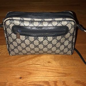 Authentic Vintage Navy Gucci Crossbody Bag